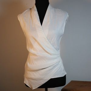 Zara White V-neck cross front top